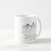 Savannah Stylized Skyline | Aangepaste slogan Koffiemok (Voorkant rechts)