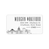 Savannah Stylized Skyline | Label groot adres (Voorkant)