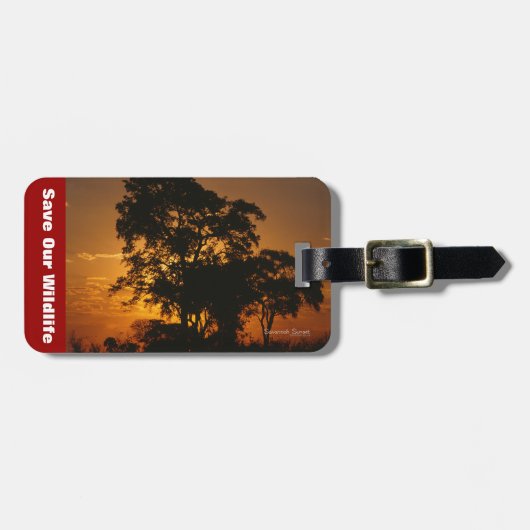 Savannah Sunset Bagagelabel (Voorkant horizontaal)