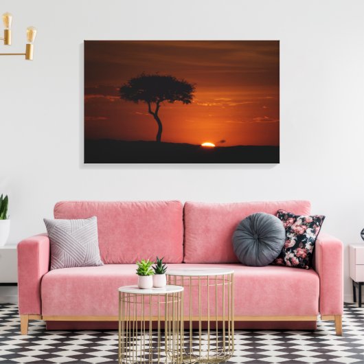 Savannah Sunset Canvas Afdruk (Insitu (Woonkamer))