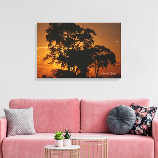 Savannah Sunset Canvas Afdruk (Insitu (Woonkamer))