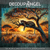 Savannah Sunset Jaguar Decoupage Tissuepapier