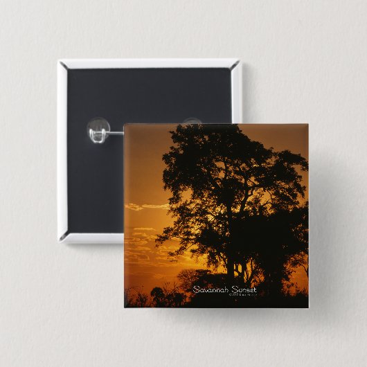 Savannah Sunset Vierkante Button 5,1 Cm (Voorkant /achterkant)
