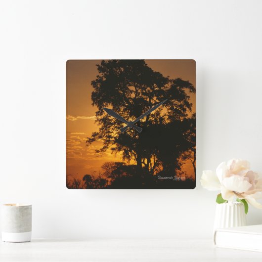 Savannah Sunset Vierkante Klok (Huis)