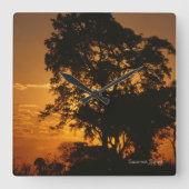 Savannah Sunset Vierkante Klok (Voorkant)