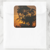 Savannah Sunset Vierkante Sticker (Tas)