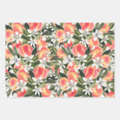 SAVANNAH Sweet Georgia Perzik Witte Bloemen Inpakpapier Vel (Voorkant 2)