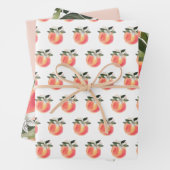 SAVANNAH Sweet Georgia Perzik Witte Bloemen Inpakpapier Vel (In situ)