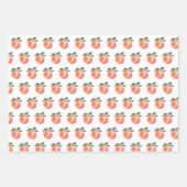 SAVANNAH Sweet Georgia Perzik Witte Bloemen Inpakpapier Vel (Voorkant)