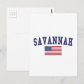 Savannah US Flag Briefkaart (Voorkant / Achterkant)