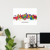 Savannah USA Skyline Poster (Thuiskantoor)
