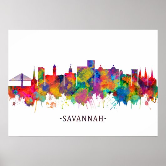 Savannah USA Skyline Poster (Voorkant)