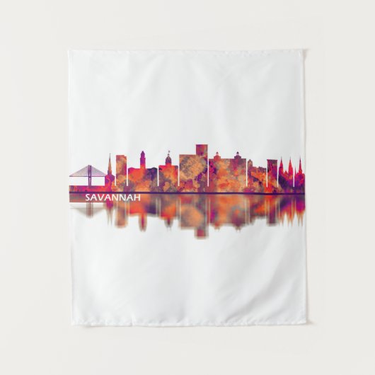 Savannah USA Skyline Wandkleed (Voorkant)