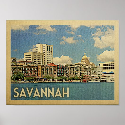 Savannah Vintage Travel Poster (Voorkant)