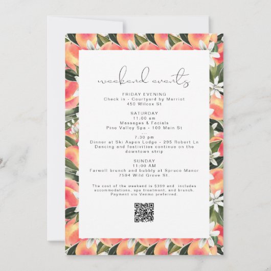 SAVANNAH Waar mijn perziken bij Bachelorette Kaart (Achterkant)