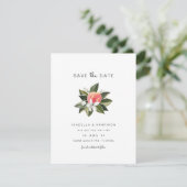 Savannah - Waterverf Peach Floral Save Date Kaart (Staand voorkant)