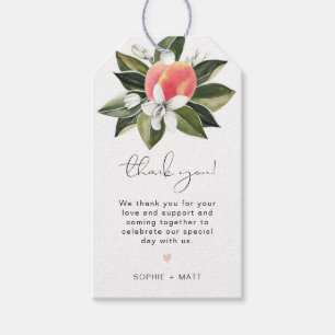 SAVANNAH Waterverf Peraches Fruit Hartelijk dank Cadeaulabel