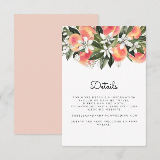 Savannah - Waterverf Perzik Witte Bloemen Behuizin Kaart (Voorkant / Achterkant)