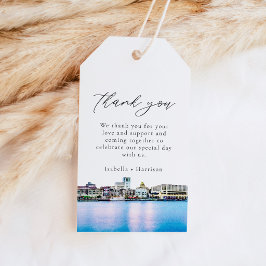 SAVANNAH Waterverf Skyline Dank U Favor Cadeaulabel