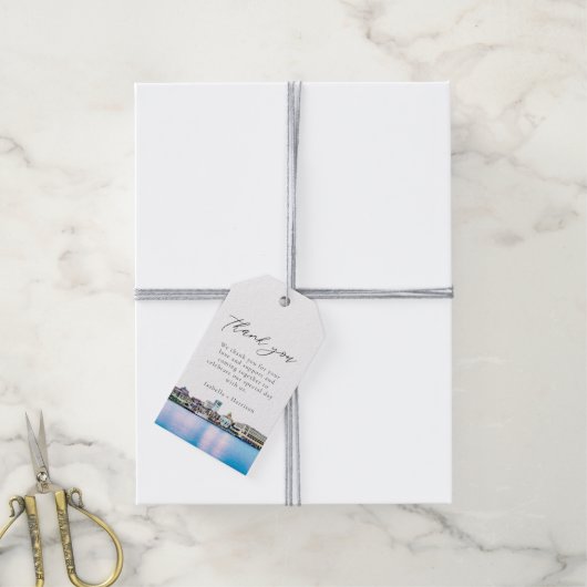 SAVANNAH Waterverf Skyline - Hartelijk dank Cadeaulabel (Met Touw)