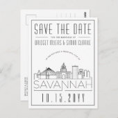Savannah Wedding | De gestileerde Veldlijn sparen Briefkaart (Voorkant / Achterkant)