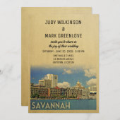 Savannah Wedding Invitation Georgia Kaart (Voorkant / Achterkant)