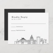 Savannah Wedding | Stijlvolle Skyline RSVP (Voorkant / Achterkant)