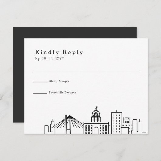 Savannah Wedding | Stijlvolle Skyline RSVP (Voorkant / Achterkant)