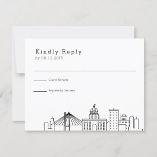 Savannah Wedding Stijlvolle Skyline RSVP Kaartje