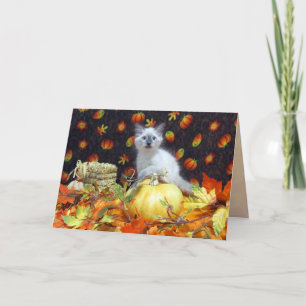 Savannah's (Cat / Kitten) Herfst / Thanksgiving Ka Feestdagen Kaart