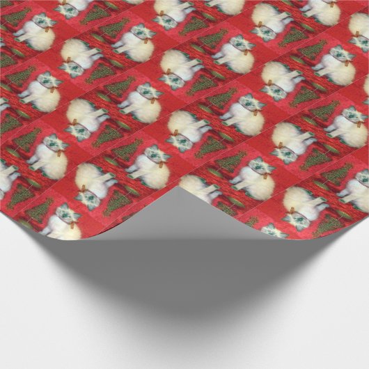 Savannah's kerstboom 1 - Kat / Kitten Cadeaupapier (Hoek)