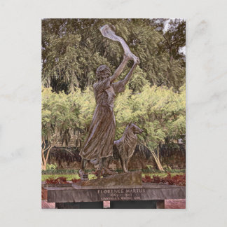 Savannah's Waving Girl beeldje schilderen Briefkaart