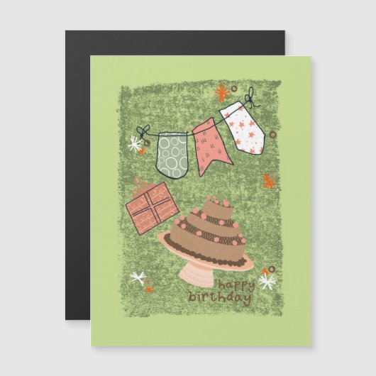 Savanna's verjaardag magnetische uitnodiging (Voorkant / Achterkant)