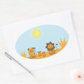 Savanne dieren ovale sticker (Envelop)