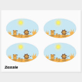 Savanne dieren ovale sticker (Vel)