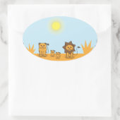 Savanne dieren ovale sticker (Tas)