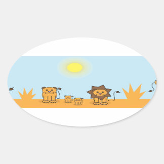 Savanne dieren ovale sticker