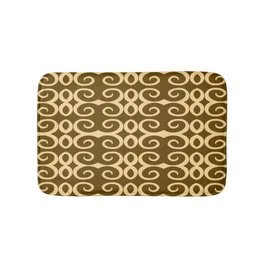 Savanne Mocha Moderne Afrikaanse Geometrisch Badmat (Voorkant)