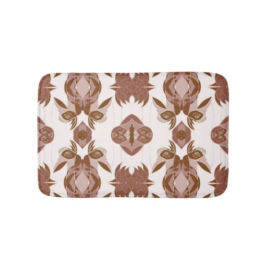 Savanne Mocha Moderne Afrikaanse Geometrische Badmat (Voorkant)