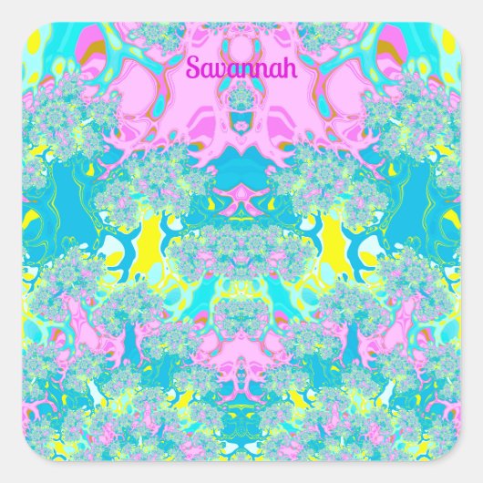 SAVANNE ~ PASTEL PERFECTIE ~ VIERKANTE STICKER (Voorkant)