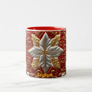 SAVANNE ~ PATCHWORK ~ KERSTPATROON ~ TWEEKLEURIGE KOFFIEMOK