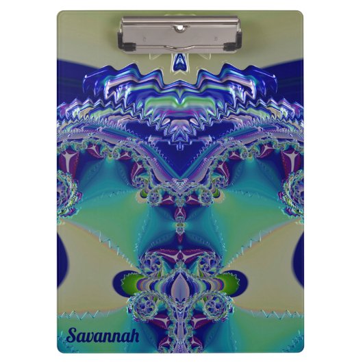 SAVANNE ~ WOW! Aqua Geel Blauw en Groen Klembord (Voorkant)