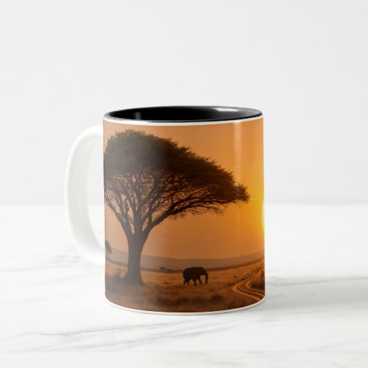 Savanne Zonsondergang Mok (Voorkant links)