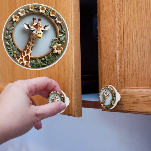 Savanneblik Giraffe Keramische Knop