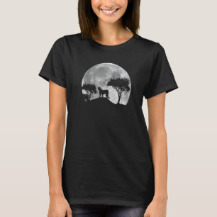Savannejachtluipaard met maanoutfit houdt van grot t-shirt