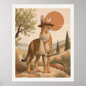 Savannekat Explorer Boho Kunstprint Safari Poster (Voorkant)