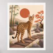 Savannekat Tuin Boho Kunstprint Botanisch Poster (Voorkant)