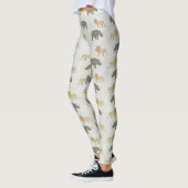 Savannen-Muster mit Löwen und Nashörnern Leggings (Links)