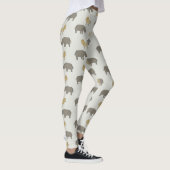 Savannen-Muster mit Löwen und Nashörnern Leggings (Rechts)