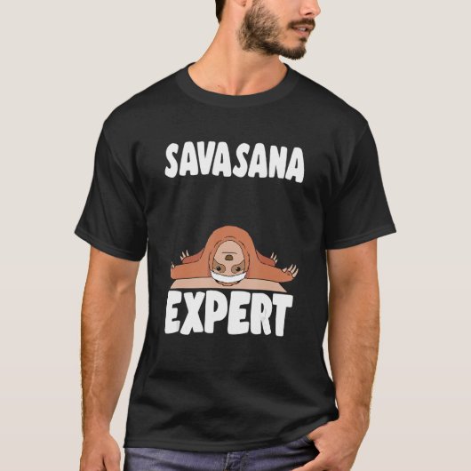 Savasana Expert Sloth Yoga T-shirt (Voorkant)